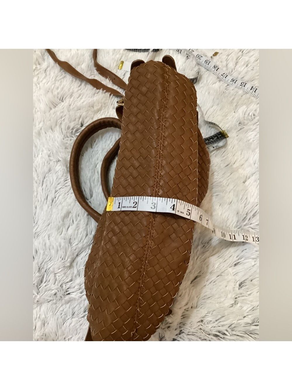 Maurice’s Adjustable removable strap handbag brown basket weave style - Picture 3 of 13